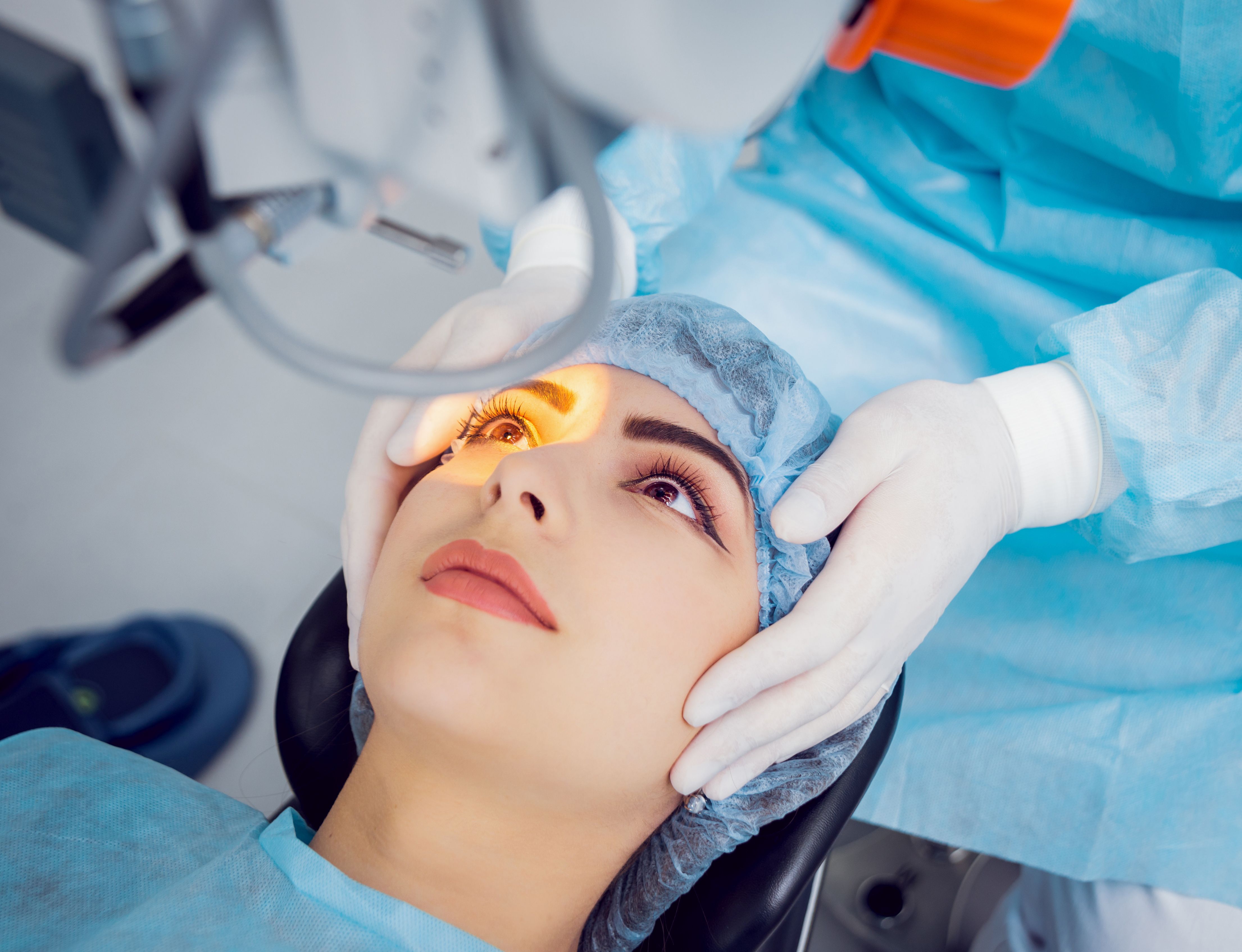 woman having eye surgery