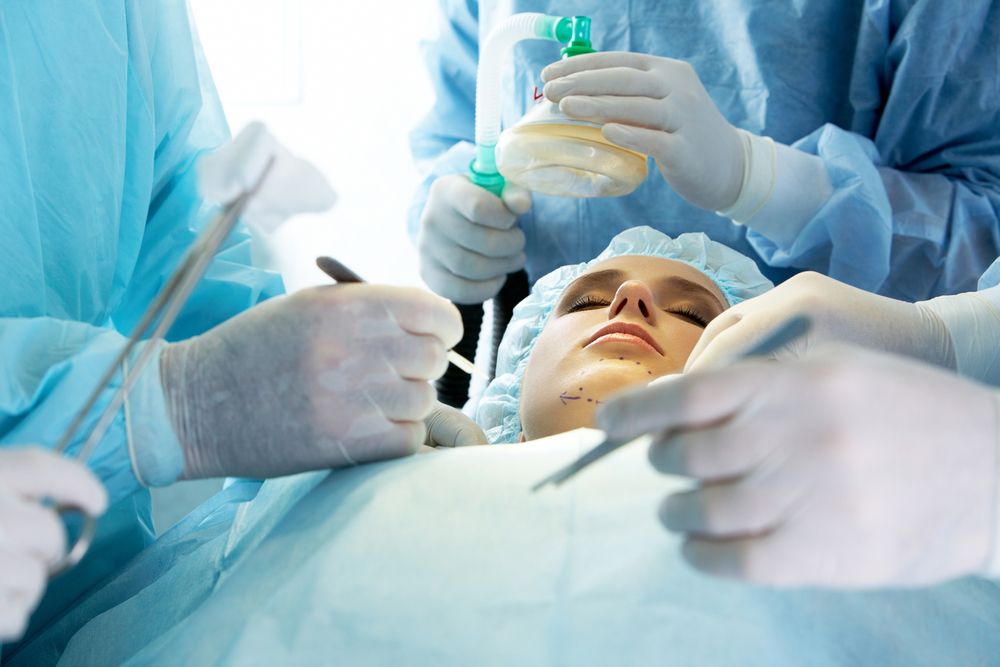 woman under lasik surgery