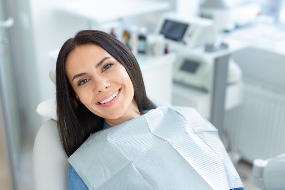 woman getting dental bonding