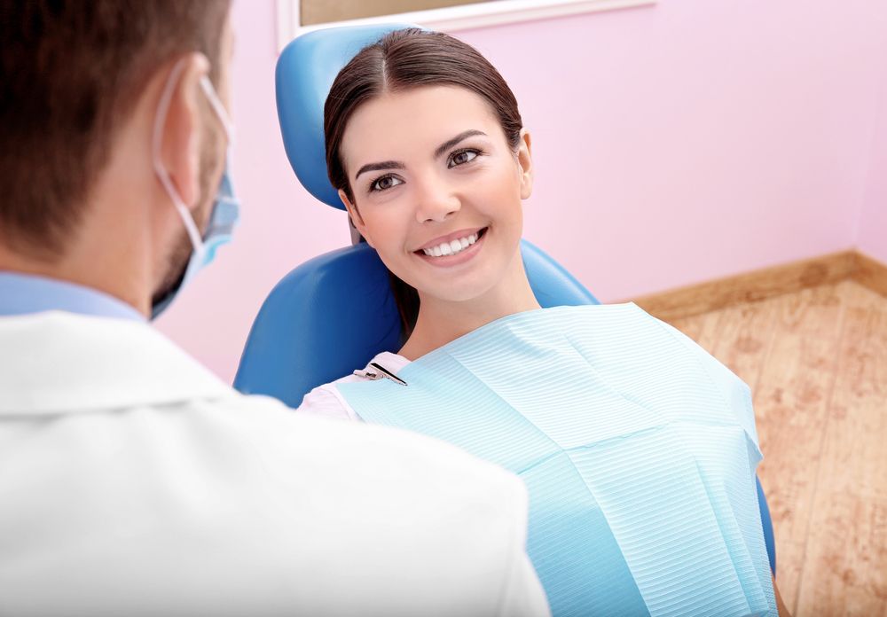smiling patient in a dental clinic