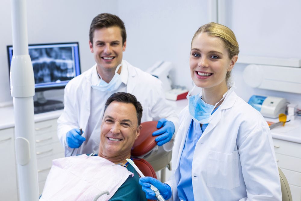 smiling patient at a dental clinic