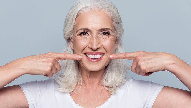 woman with dental implants