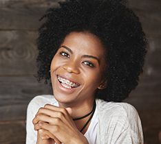 Woman wearing braces