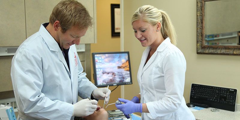 happy patient in a dental clinic