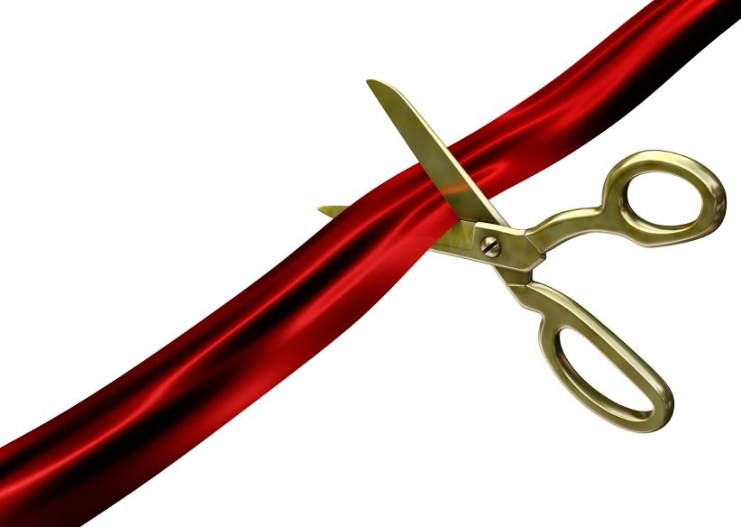 Red ribbon cut