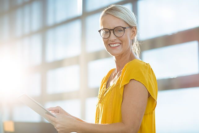 Woman using a tablet