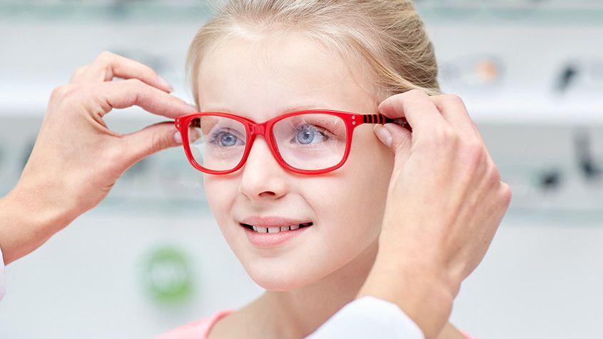 Little girl wearing eyeglasses