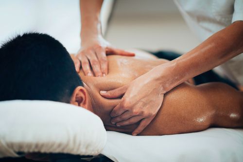 Man having a back massage