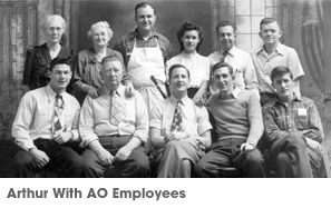 Arthur with AO employees