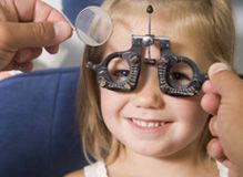 child getting eye tests