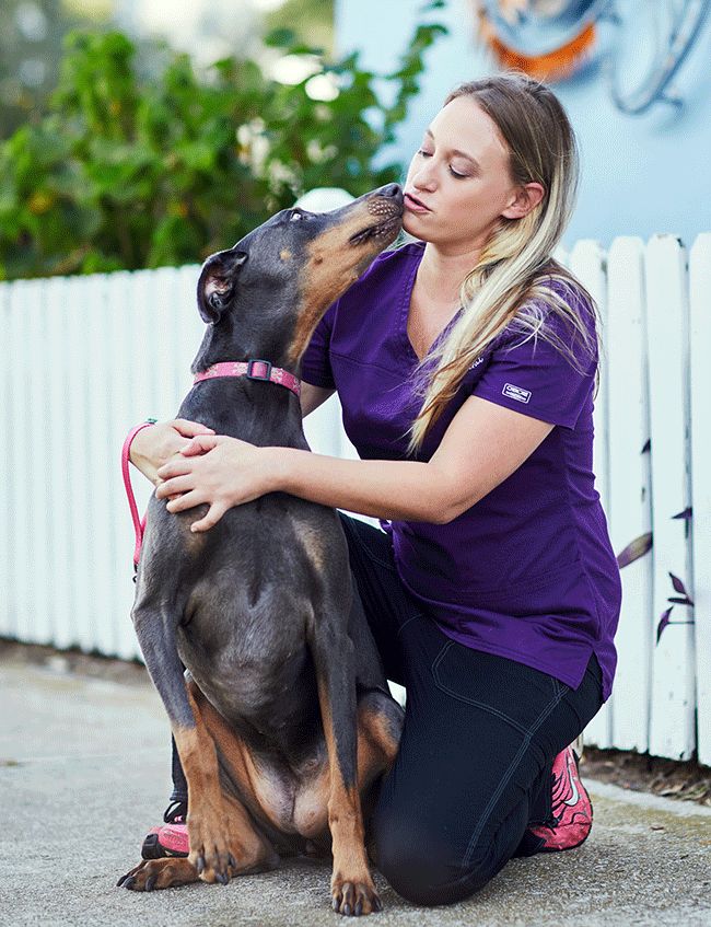 lady and her dog