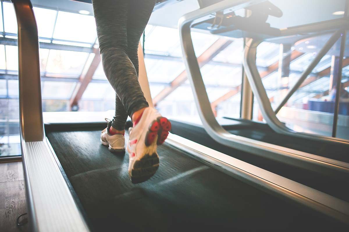 Running on a treadmill