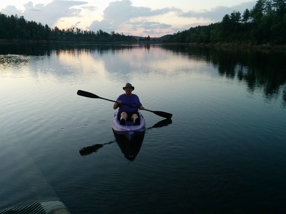 Paddling man