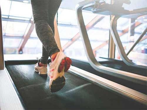 Running on a treadmill