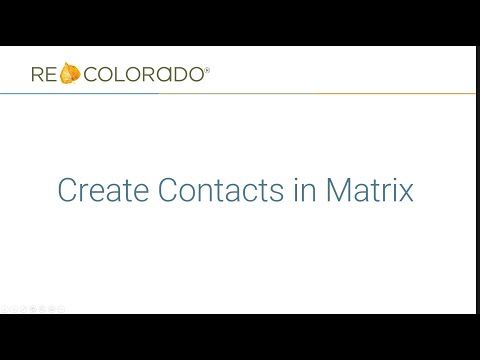 Matrix: Create Contacts