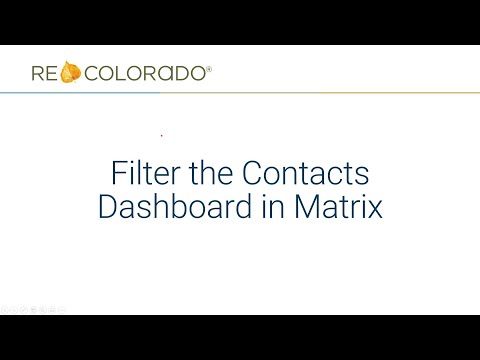 Matrix: Filter the Contacts Dashboard