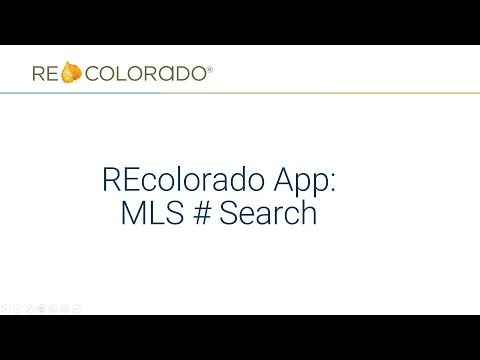 REcolorado App: MLS Number Search