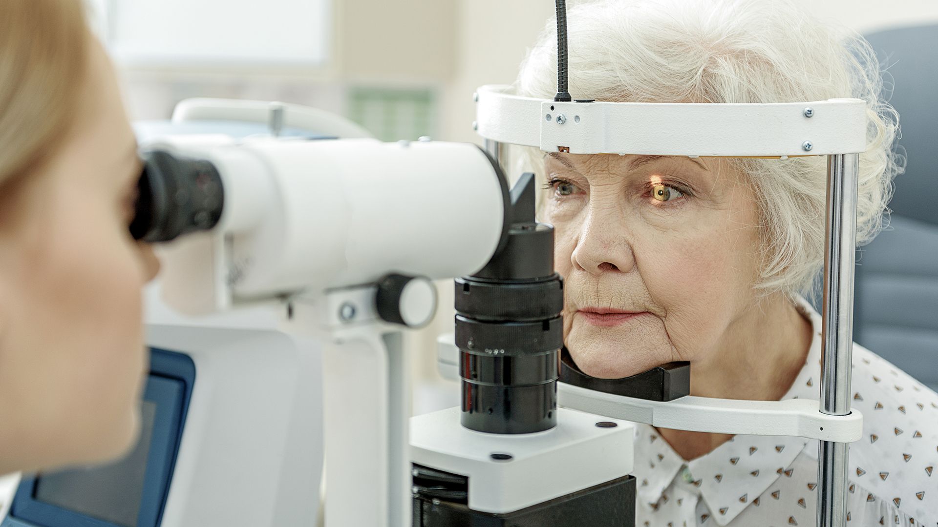 woman undergoing Glaucoma eye test