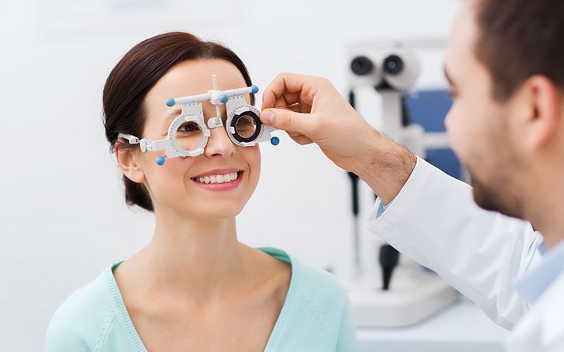 eye doctor with patient