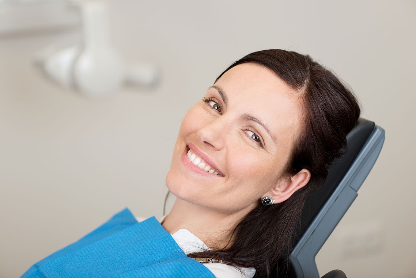 smiling woman in a dental clinic