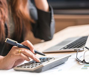 woman calculating