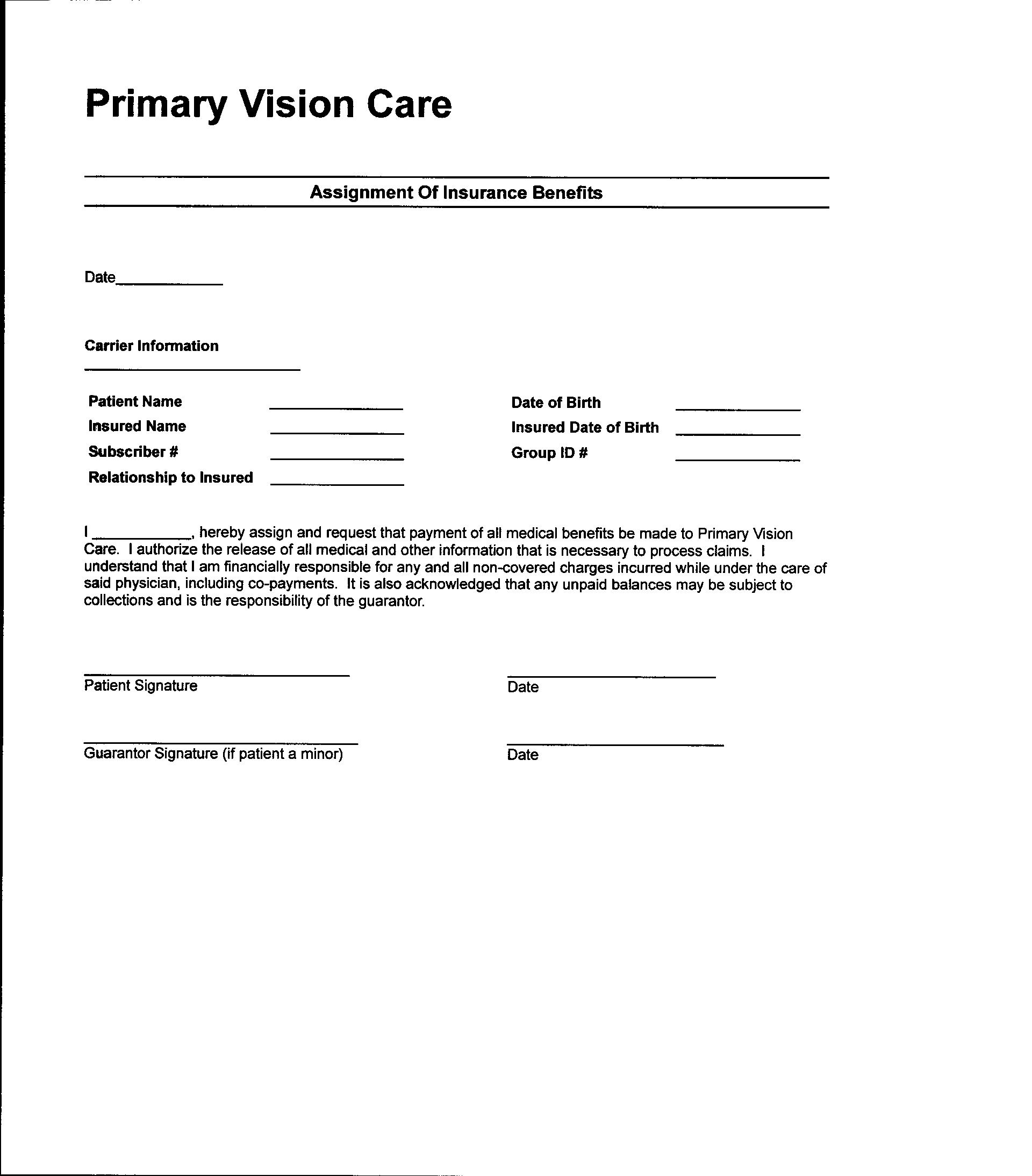 Online Patient Forms - Optometrists Newark Ohio | Primary Vision Care