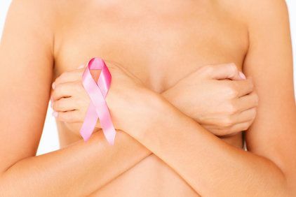 breast with pink ribbon