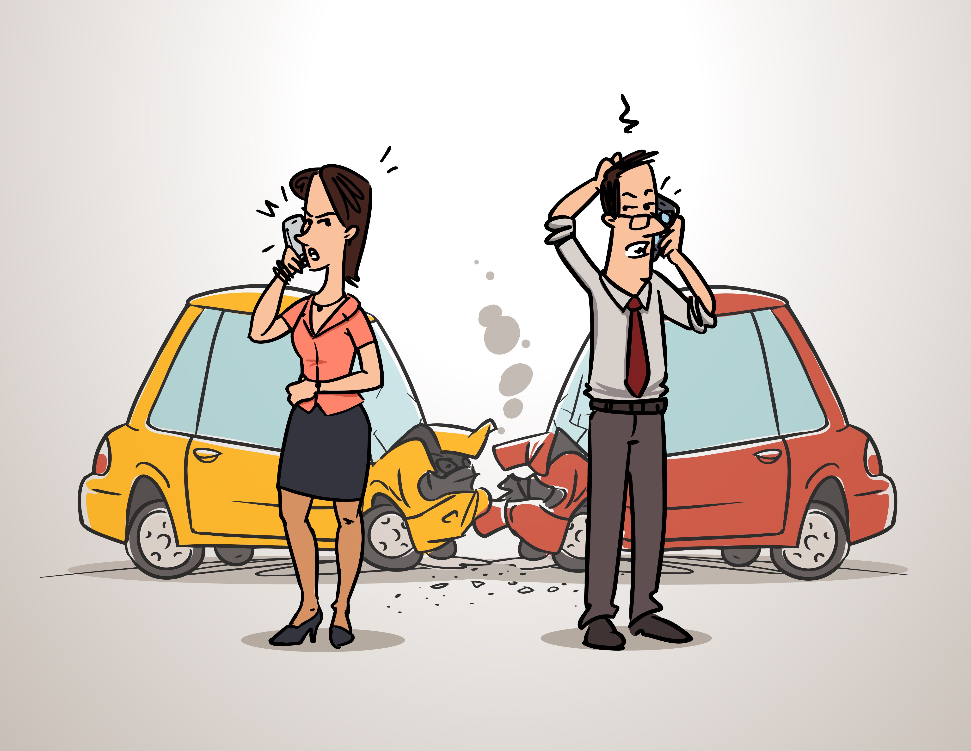 Drivers calling insurance after car accident