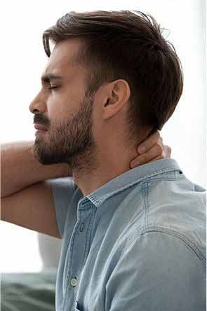 man with neck pain or whiplash