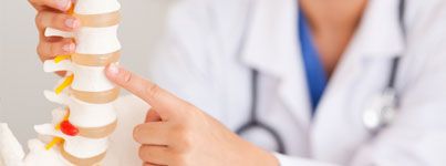 doctor pointing spine
