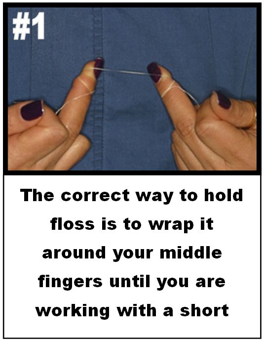 proper way of holding floss