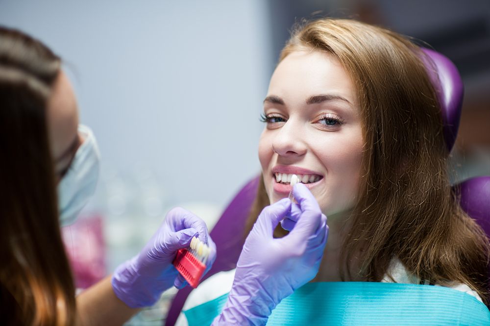 Woman with dentist​​​​​​​