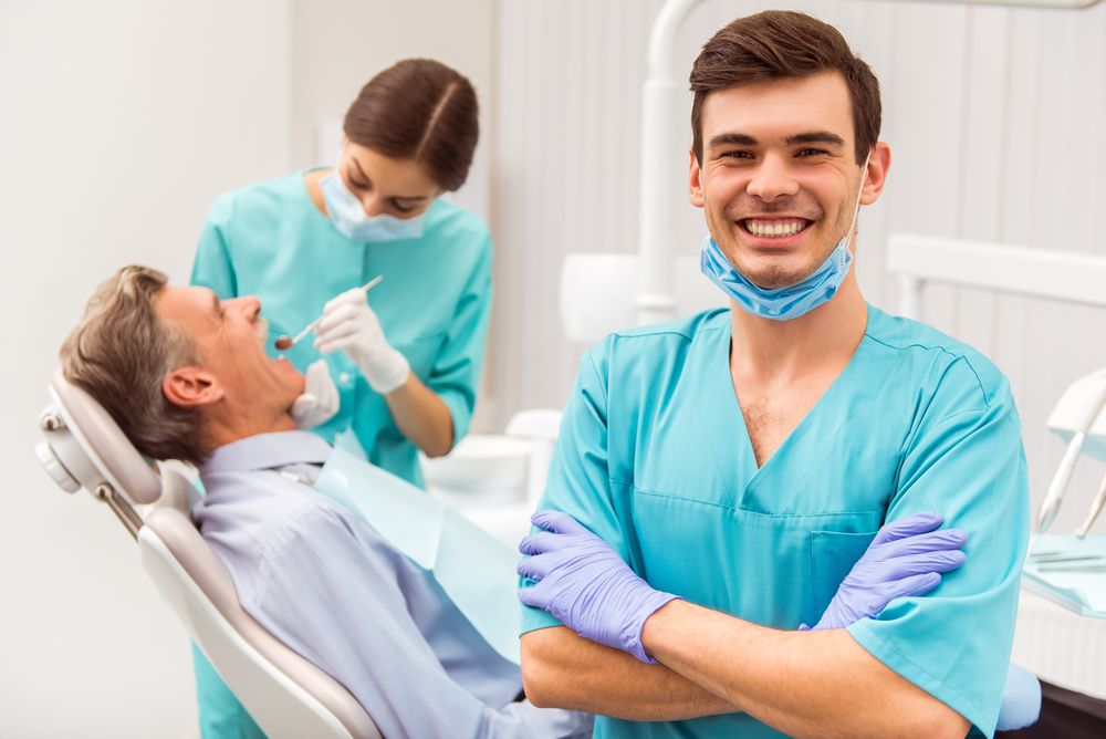 man in a dental clinic