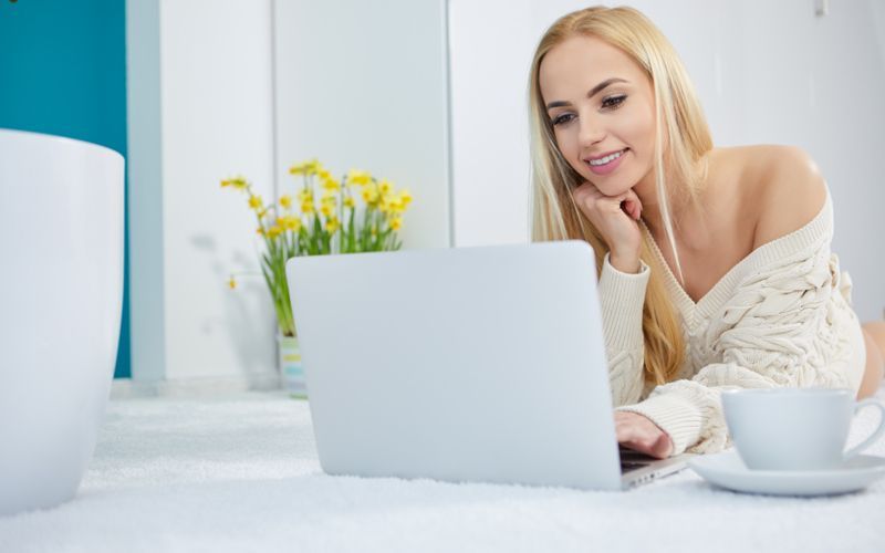 lady using a laptop