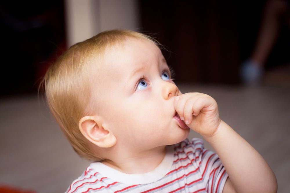 baby sucking on thumb