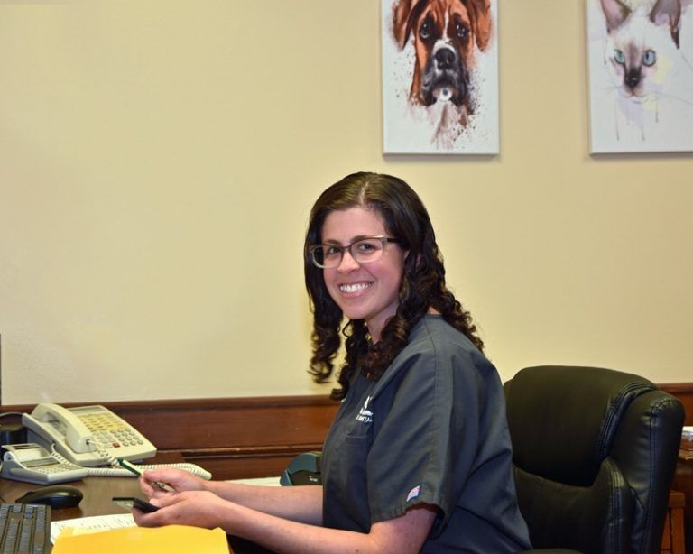 happy pet in a veterinary clinic