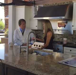Dr. Malcolm Lesavoy on set of ABC News