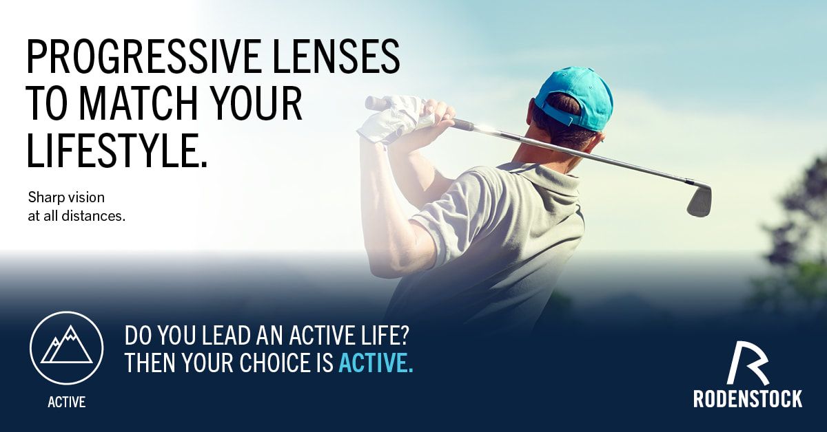 Varifocals glasses for playing golf