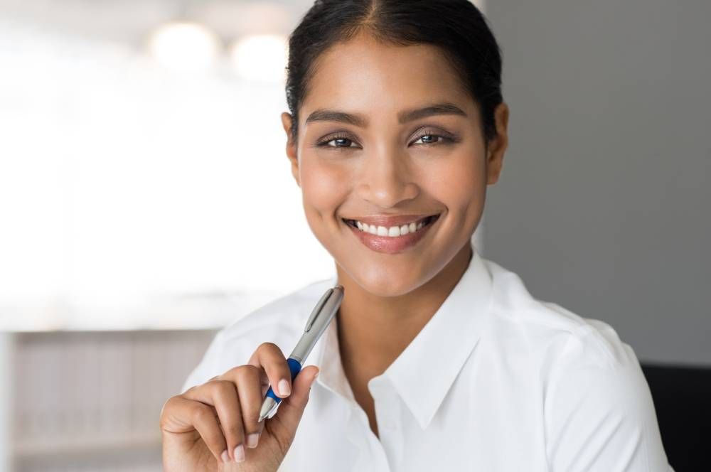 woman smiling