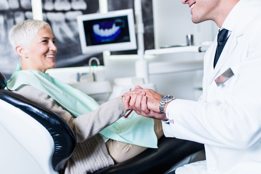 happy woman in a dental clinic