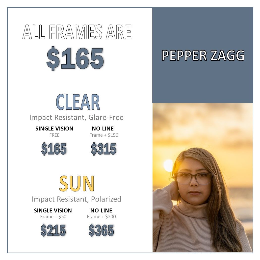 affordable frames from Pepper Zagg Eyewear
