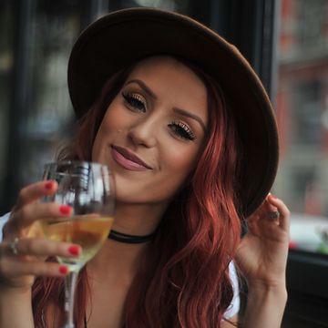 woman drinking wine