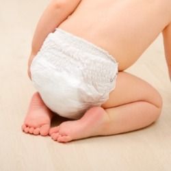 baby backside in a diaper