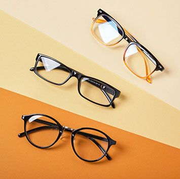 Frames and lenses at Positive Eye Ons in CA