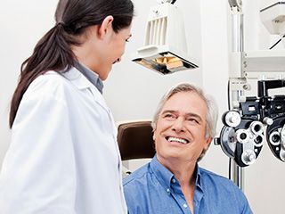 eye doctor with patient