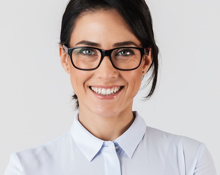 Girl with glasses Smiling