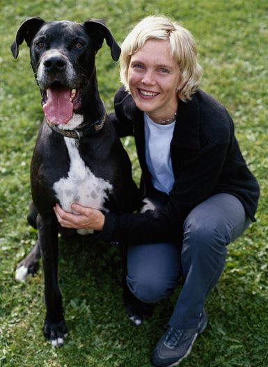 dog with owner