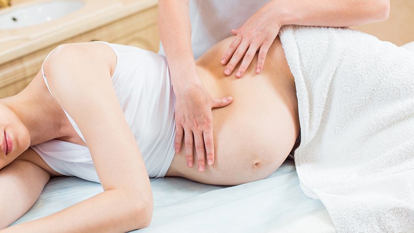 Light massage for pregnant woman