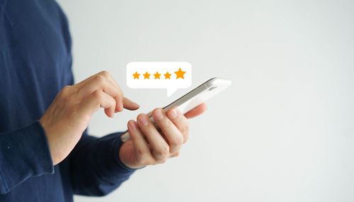 leaving a review on a cell phone