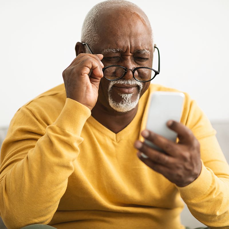 man with cataracts